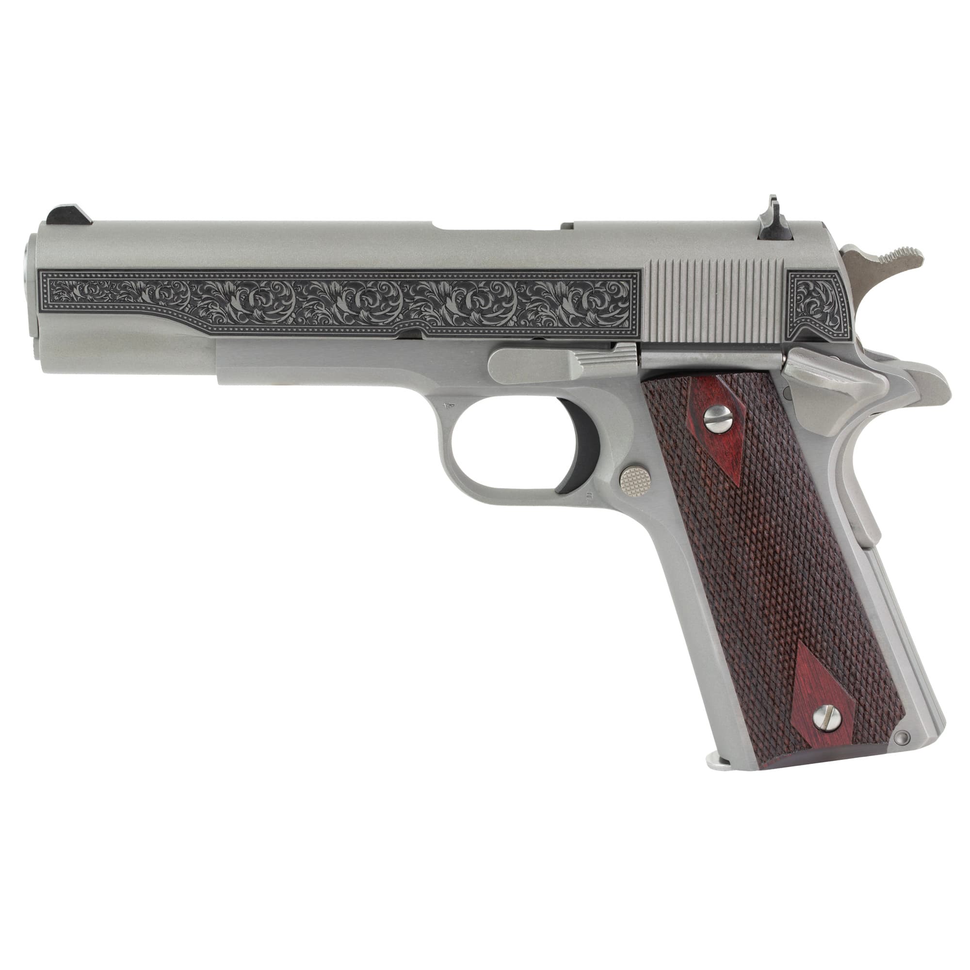 Colt, 1911 Classic Government .38 Super, 5 in, 9 Rounds, Matte Stainless Engraved