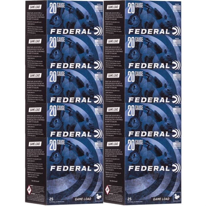 Federal Game Shok Upland 20 GA 2-3/4" 7/8oz #7.5 Shot 250ct Case