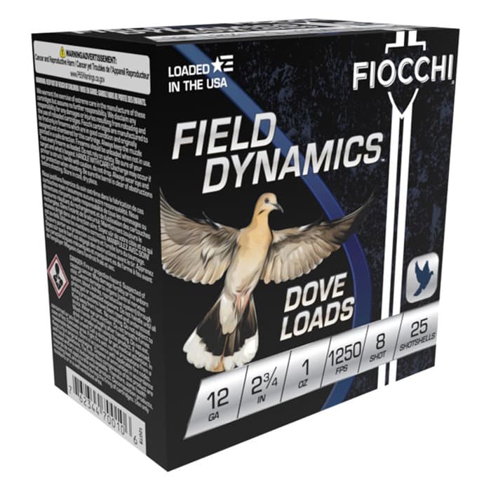 Fiocchi Game and Target 12 GA 2-3/4" 1-1/8oz #8 Shot 250ct Case