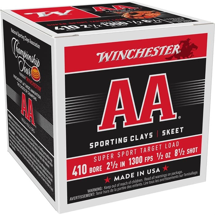 Winchester AA Sporting Clays .410 Bore 2-1/2" #8.5 Shot 1/2 oz 250-Round Case