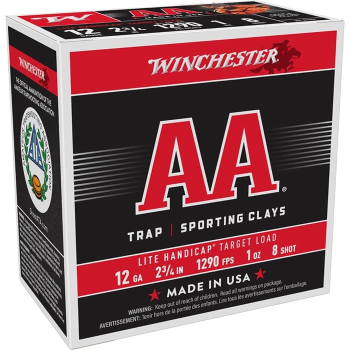 Winchester AA Lite Handicap 12 GA 2.75" 1oz #8 Shot 250ct Case