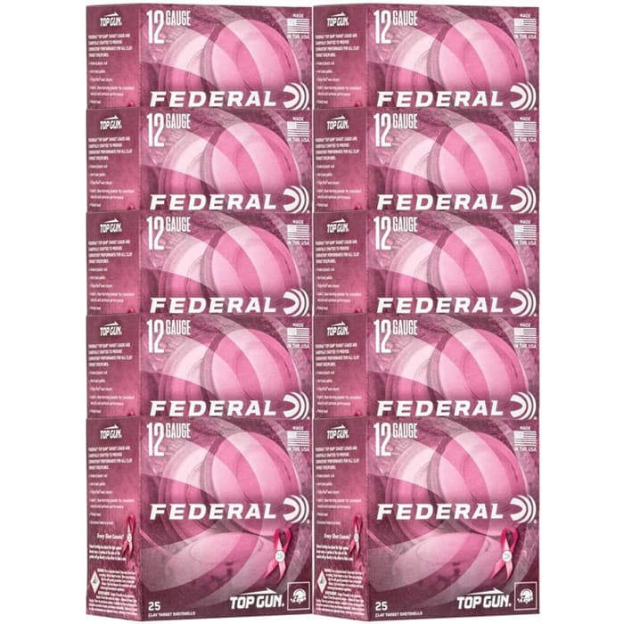 Federal Top Gun Pink Hull 12 GA 2.75" 1-1/8oz #8 Shot 250ct Case