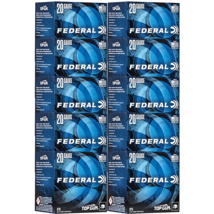 Federal Top Gun 20 GA 2.75" 7/8oz #8 Shot 1210fps 250ct Case