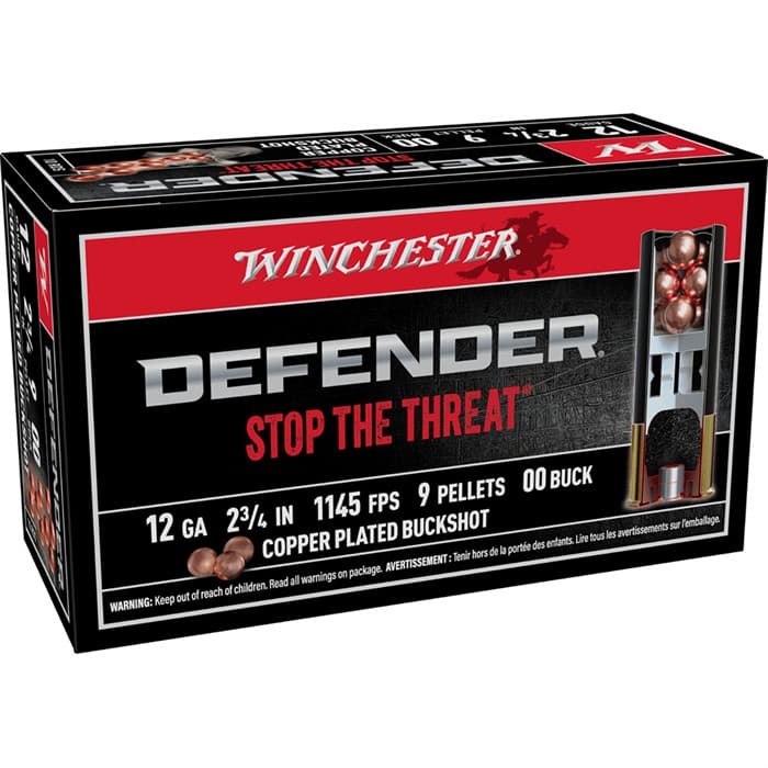 Winchester Defender 12 Gauge Buckshot 9 Pellets 100 Rounds