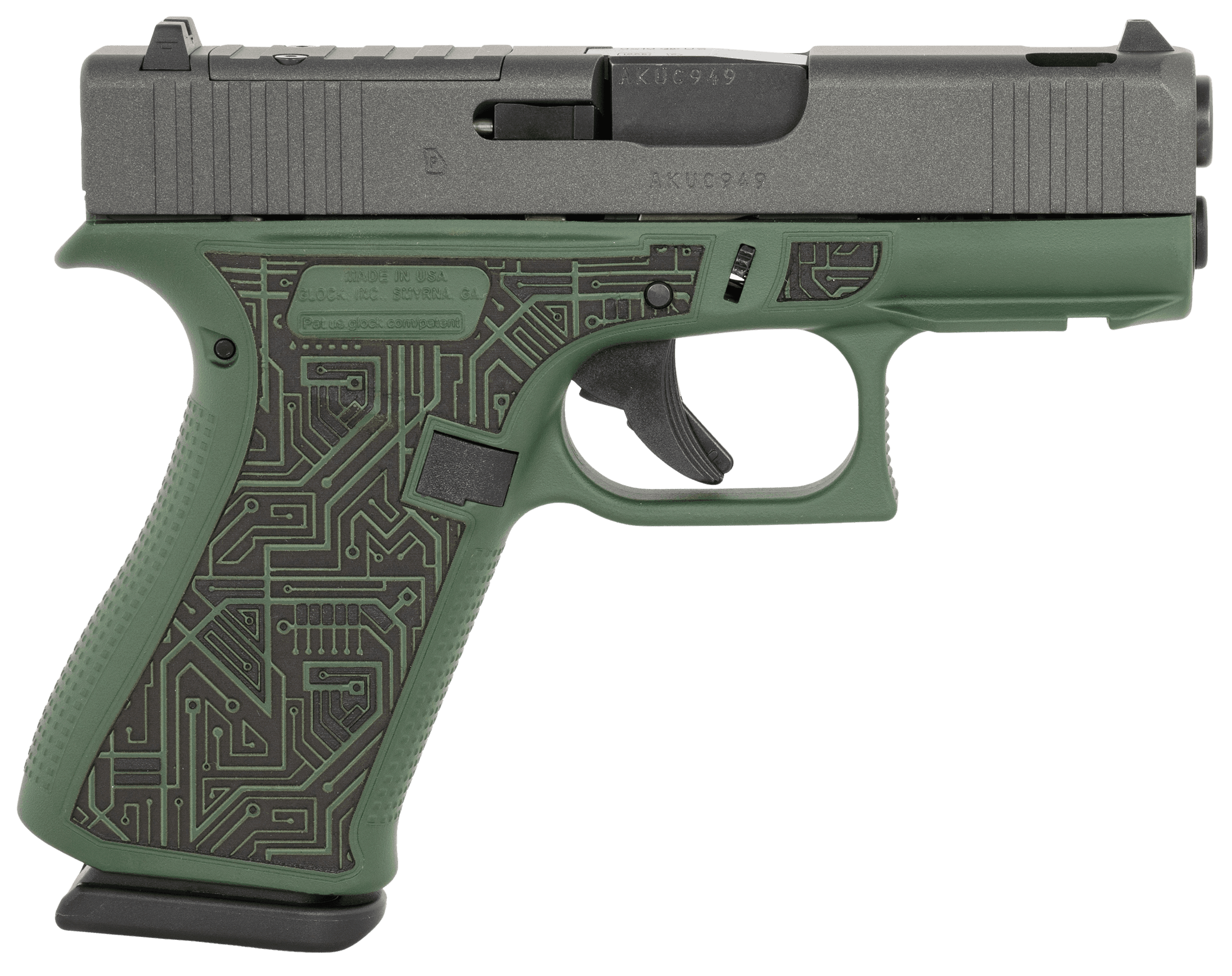 Glock 43X Slim Compact 9mm Luger 3.41 inch 10+1 Black Green Cerakote