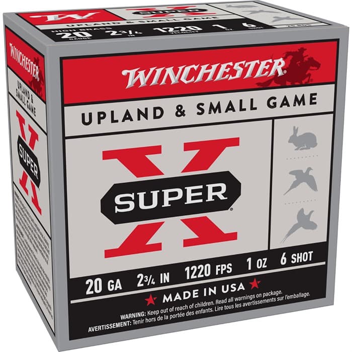 Winchester Super-X High Brass 20 Gauge 2-3/4" #6 Shot 1 oz 250-Round Case