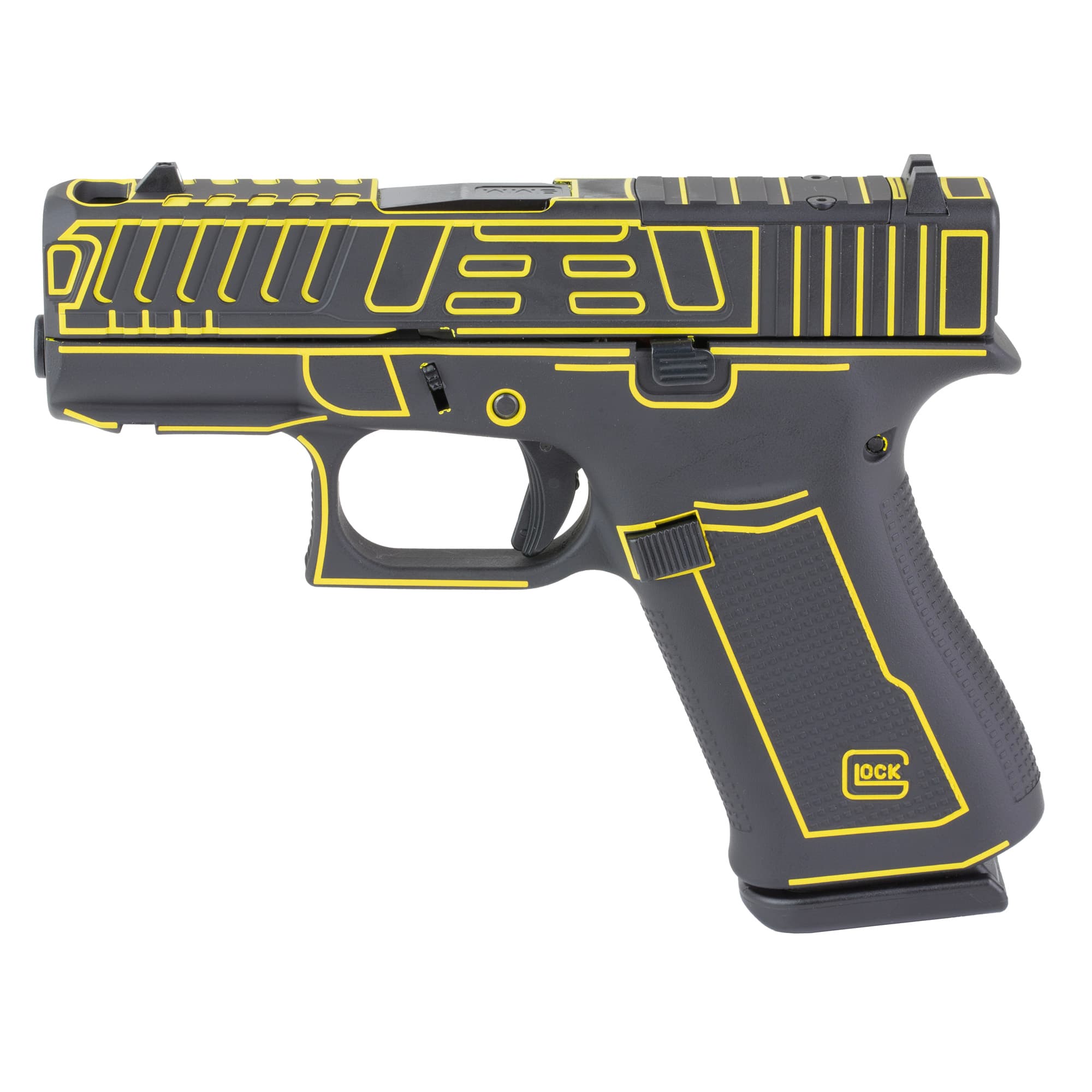 Glock 43X 9mm 3.41 inches 10 Rounds Yellow Cerakote Sub Compact