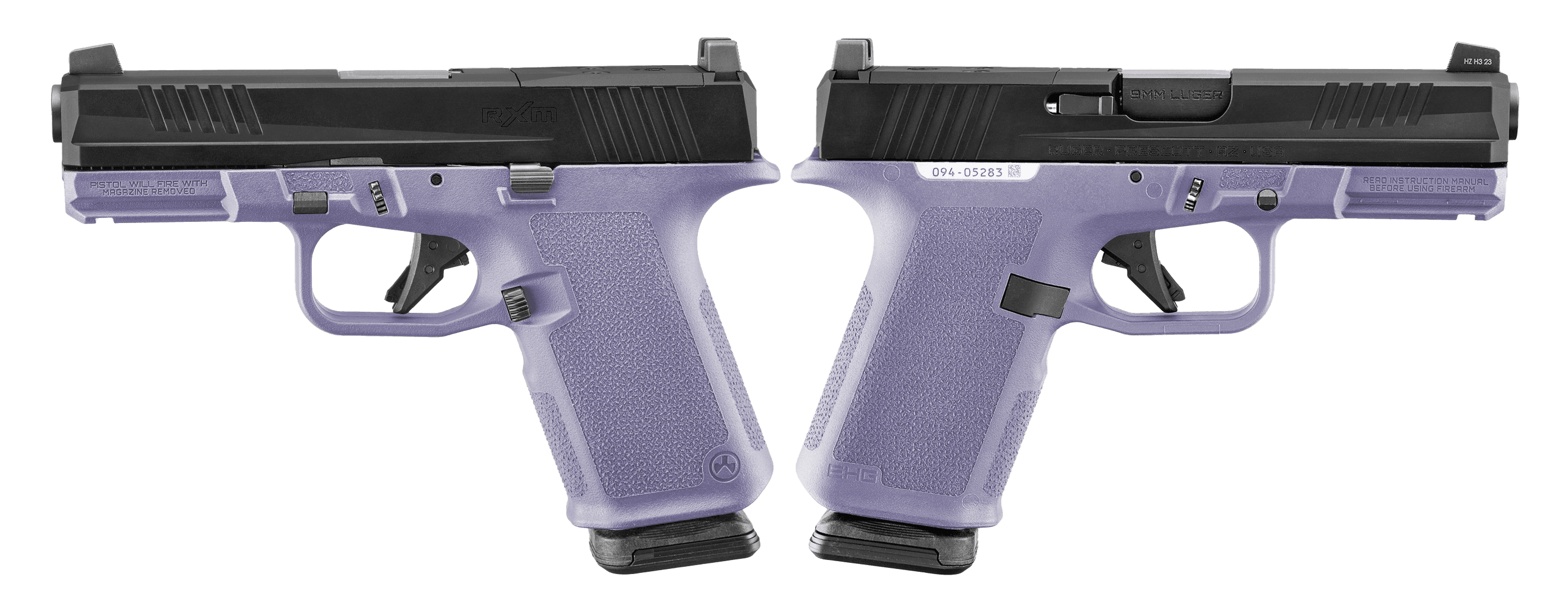 Ruger Rxm 9mm 4 inch 15 round Crushed Orchid Purple Magpul Enhanced Grip