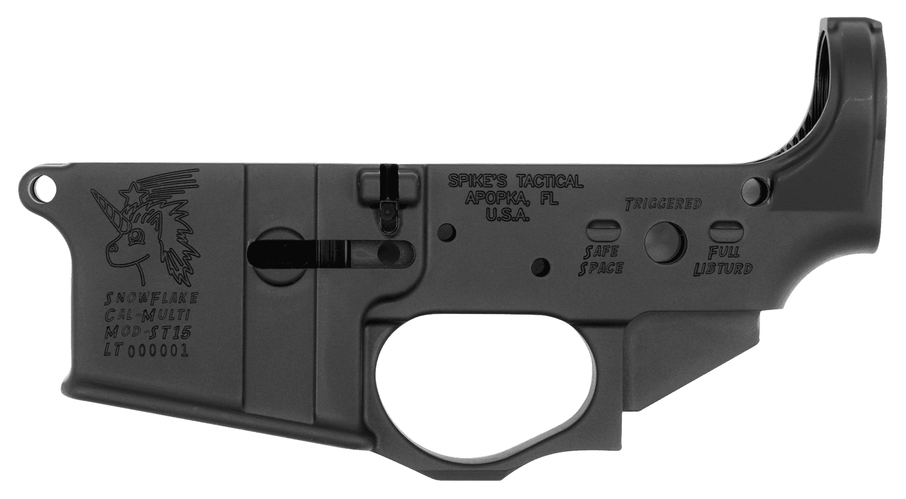 SPIKES TACTICAL STRIPPED LOWER RECEIVER MULTI CAL SNOWFLAKE--COSMETIC BLEM