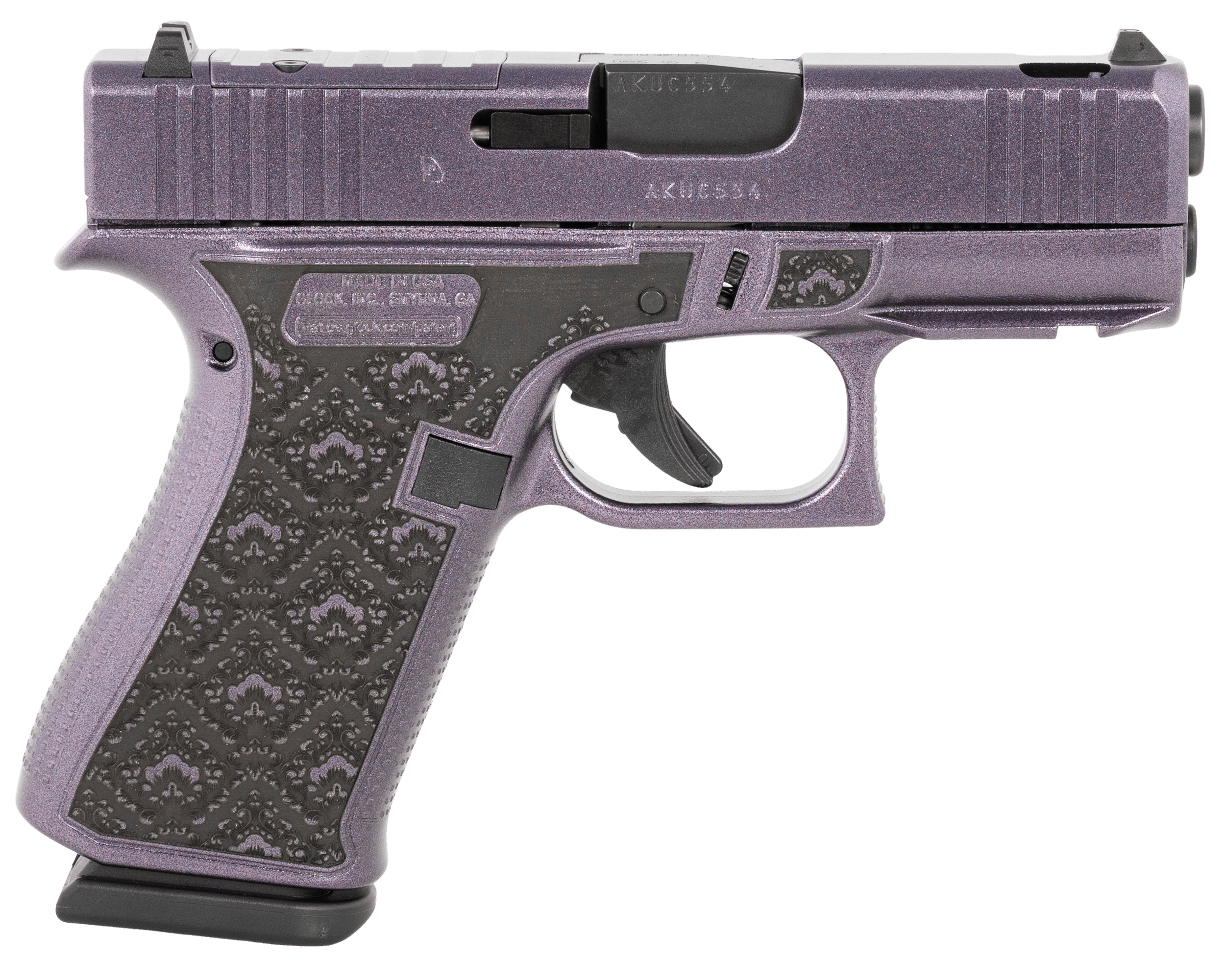 Glock 43X Cover Up 9mm Luger 3.41in 10 Round Amethyst Purple Cerakote