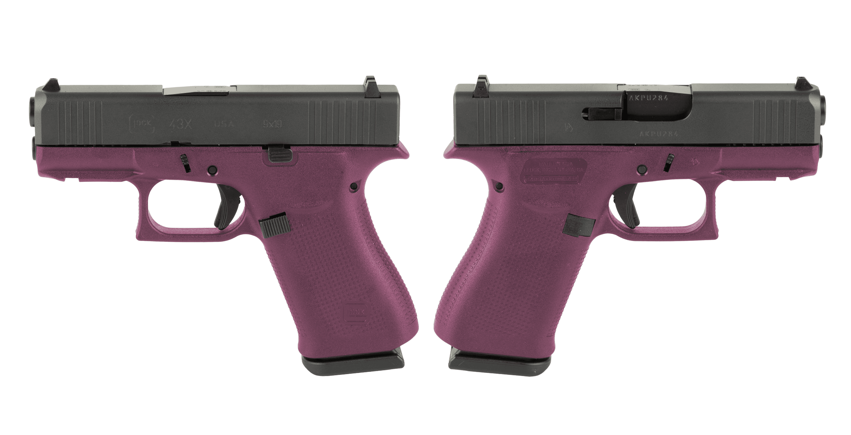 Glock, G43x, 9mm, 3.41 inch Barrel, 10 Round Capacity, Cranberry Finish