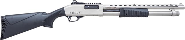 Citadel FRMN2020SYN Mariner  Full Size 20 Gauge Pump 3" 4+1 18.50" Nickel Finished Heat Shield Barrel, Nickel Finished Aluminum Receiver w/Picatinny Rail, Black Fixed Synthetic Stock