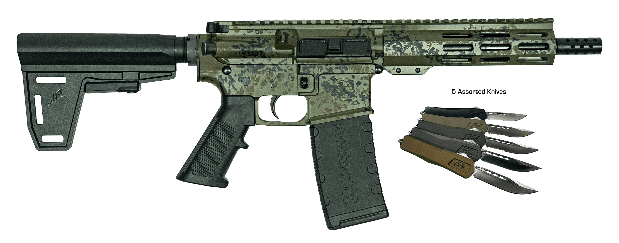 GLFA GL15 LGRN-PISTOL BUNDLE 7.5 BRACE LICHEN-GRN