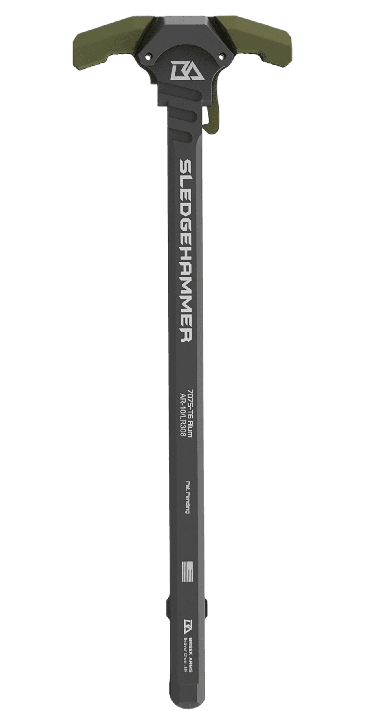 Breek Sledgehammer Charging Handle Olive Green ODG for Rifle Receivers