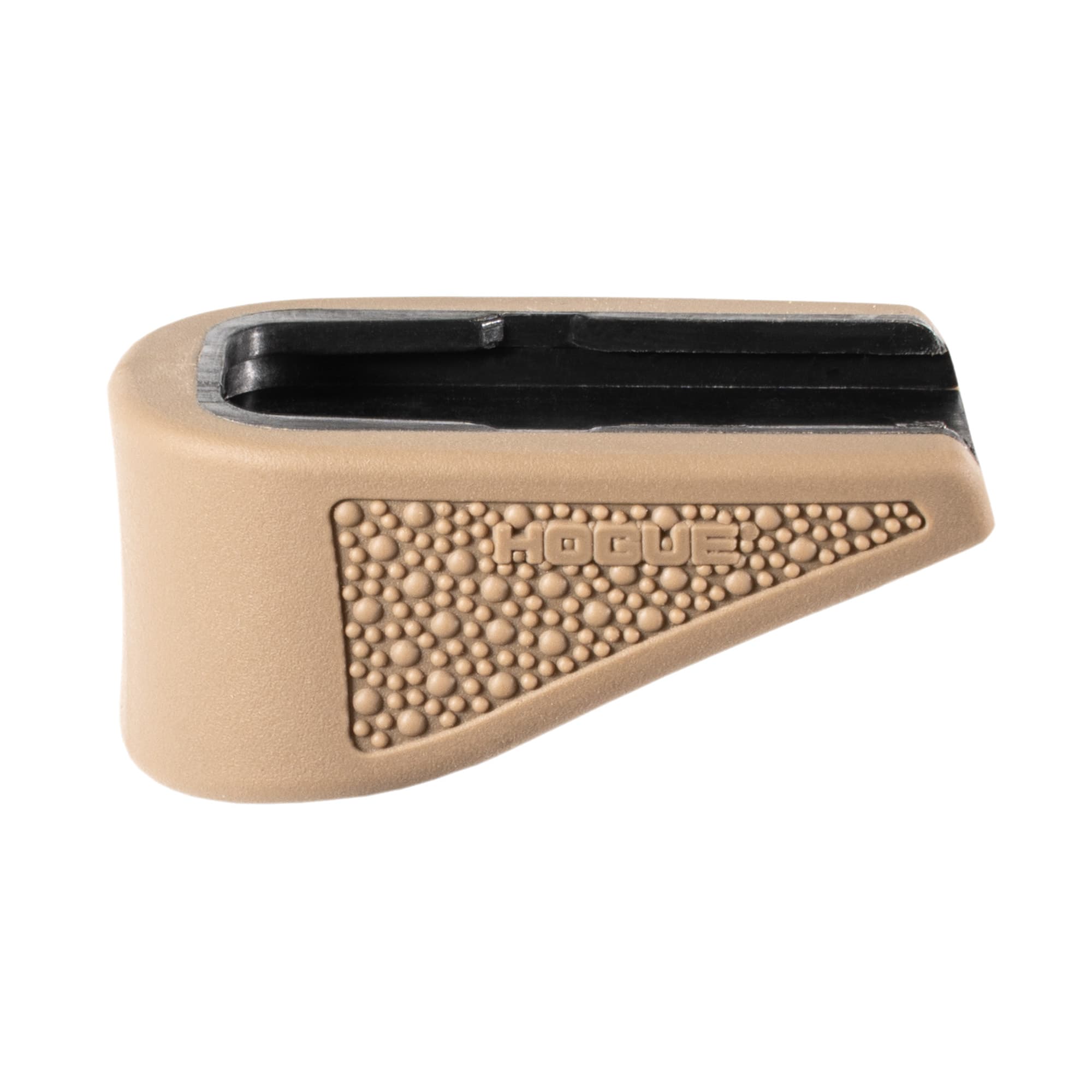 Hogue 18233  Extension Base Pad Fits Glock 43 Compatible w/ 6rd Magazine FDE Overmolded Rubber