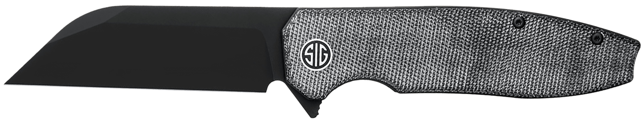 Sig Sauer Knives KA8BB Karak  3.25" Folding Wharncliffe Plain Black PVD Nitro-V Blade, 4" Salt & Pepper Micarta Handle