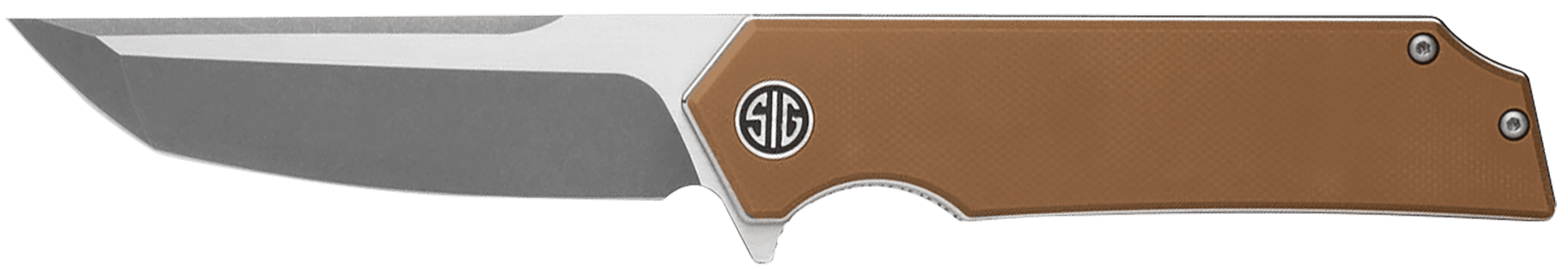 Sig Sauer Knives TS8SBRN Tsuru  3.30" Folding Tanto Plain Satin 154CM SS Blade, 4.20" Coyote Brown G10 Handle