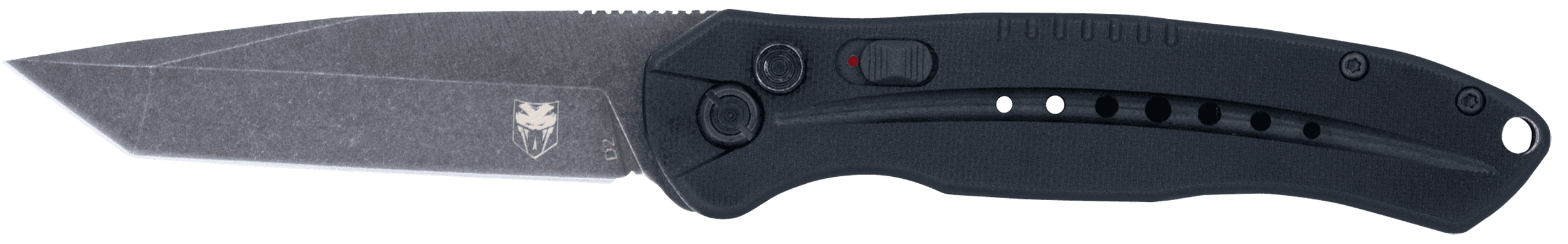 CobraTec Knives BLKDIABLOTNS Diablo  Automatic 3.50" Folding Plain Black Stonewashed D2 Steel Blade, 4.75" Black G10 Handle