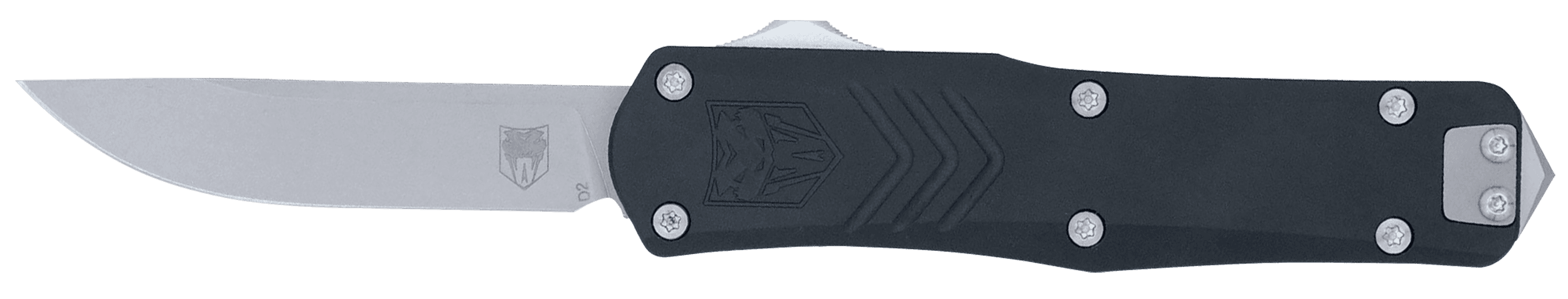 CobraTec Knives SBLKFSXGEN3DNS FS-X Gen III Small 2.75" OTF Drop Point Plain Stonewashed D2 Steel Blade, 3.88" Aluminum Handle
