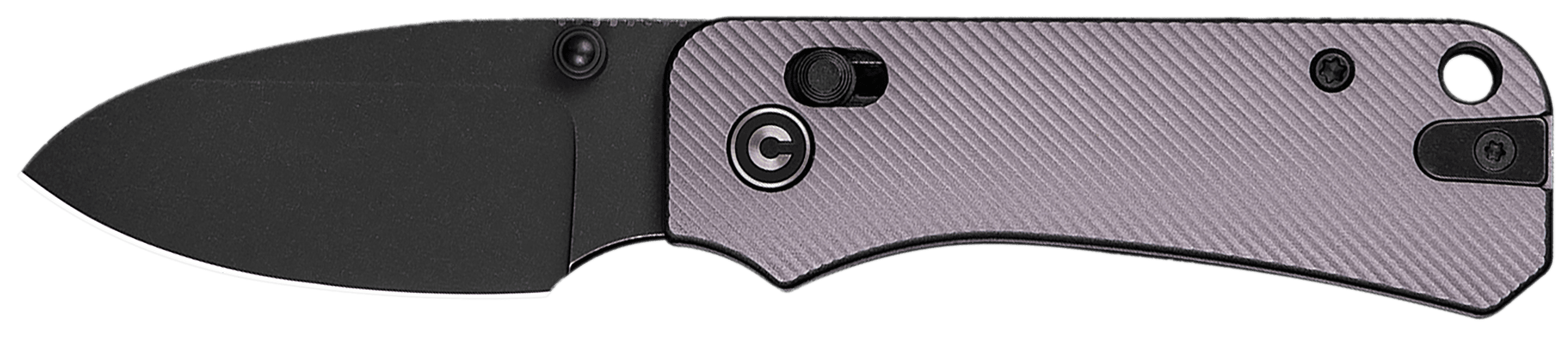 Civivi Knives C23074-2 Baby Banter 2 2.34": Folding Drop Point Plain Black Stonewashed Nitro-V Steel Blade, Purple Textured Aluminum Handle