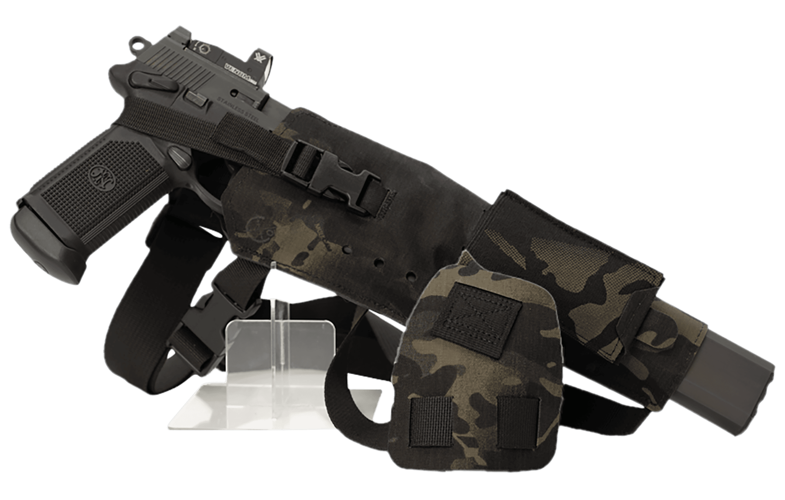 Cole-tac VWX110 Varmint Wrangler XL Pistol Holder Chest MultiCam Black Left Hand