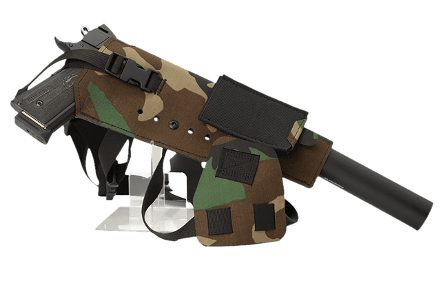 Cole-tac VWX112 Varmint Wrangler XL Pistol Holder Chest M81 Woodland Left Hand