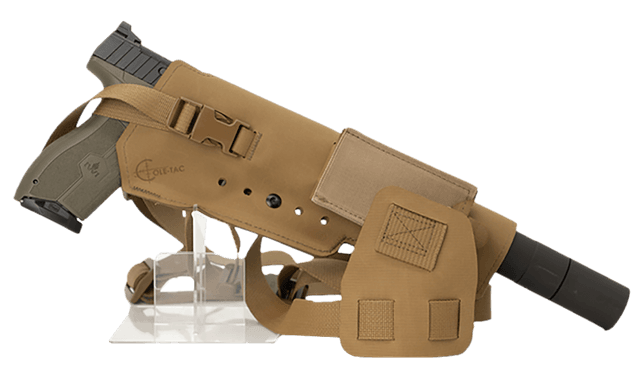 Cole-tac VWX103 Varmint Wrangler XL Pistol Holder Chest Coyote Brown Right Hand