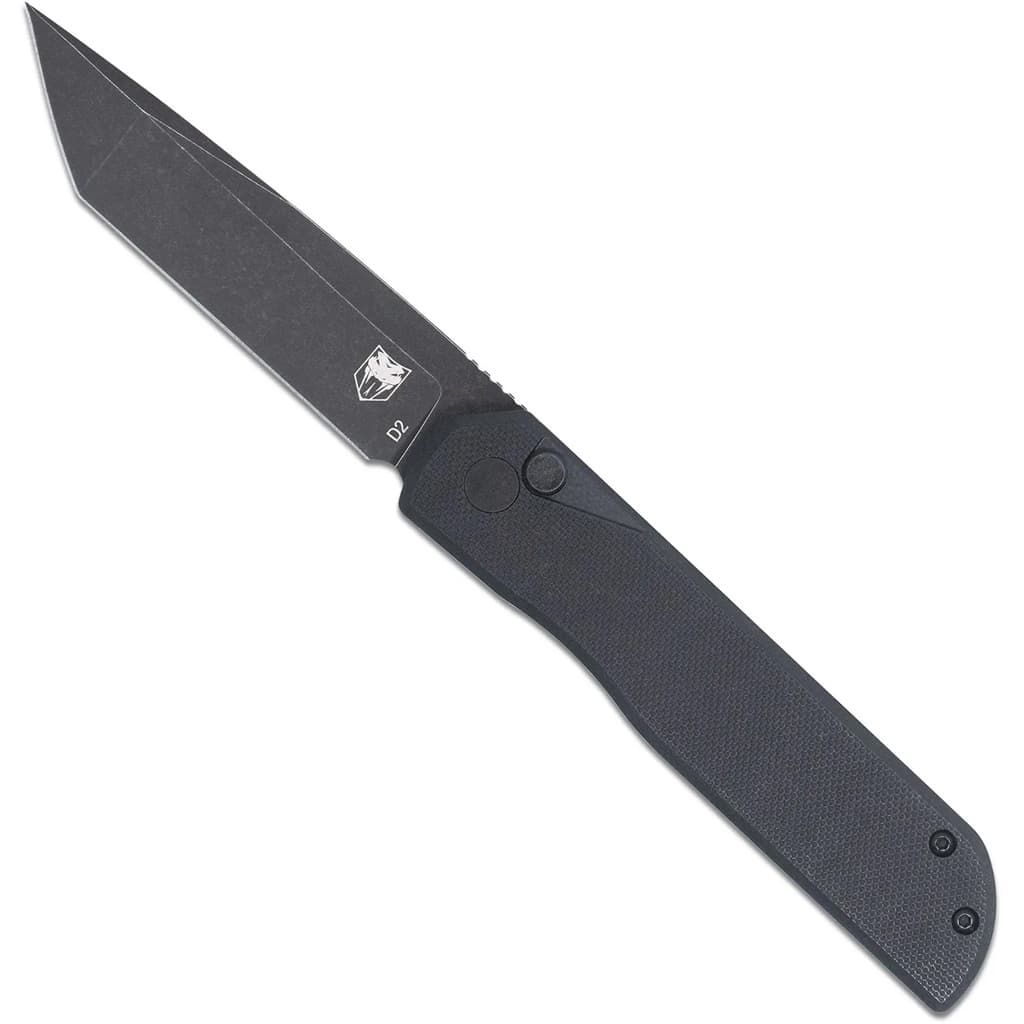 CobraTec Prowler G-10 Button Lock Tanto Bld Knife Folding Blade Black