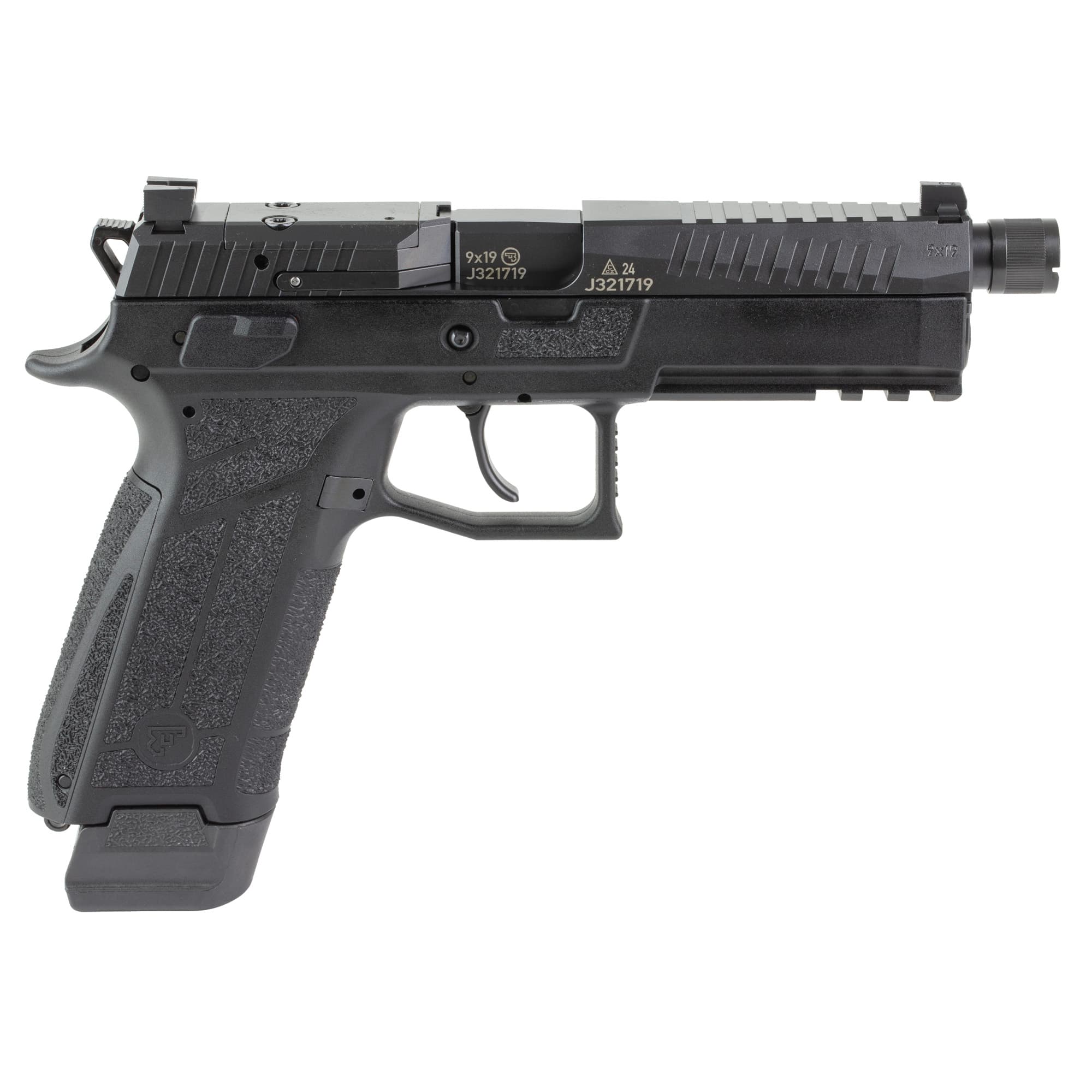CZ P-09 F Nocturne 9mm 5.3" 21rd Threaded Viridian Green Dot Pistol