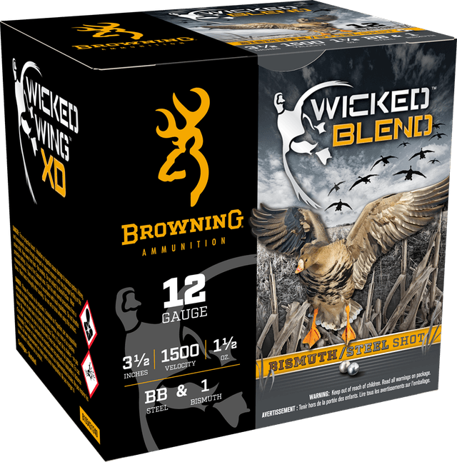 Browning Wicked Blend 12 Gauge BB and 1BI Shot 1 1/2 Oz 25 Rounds