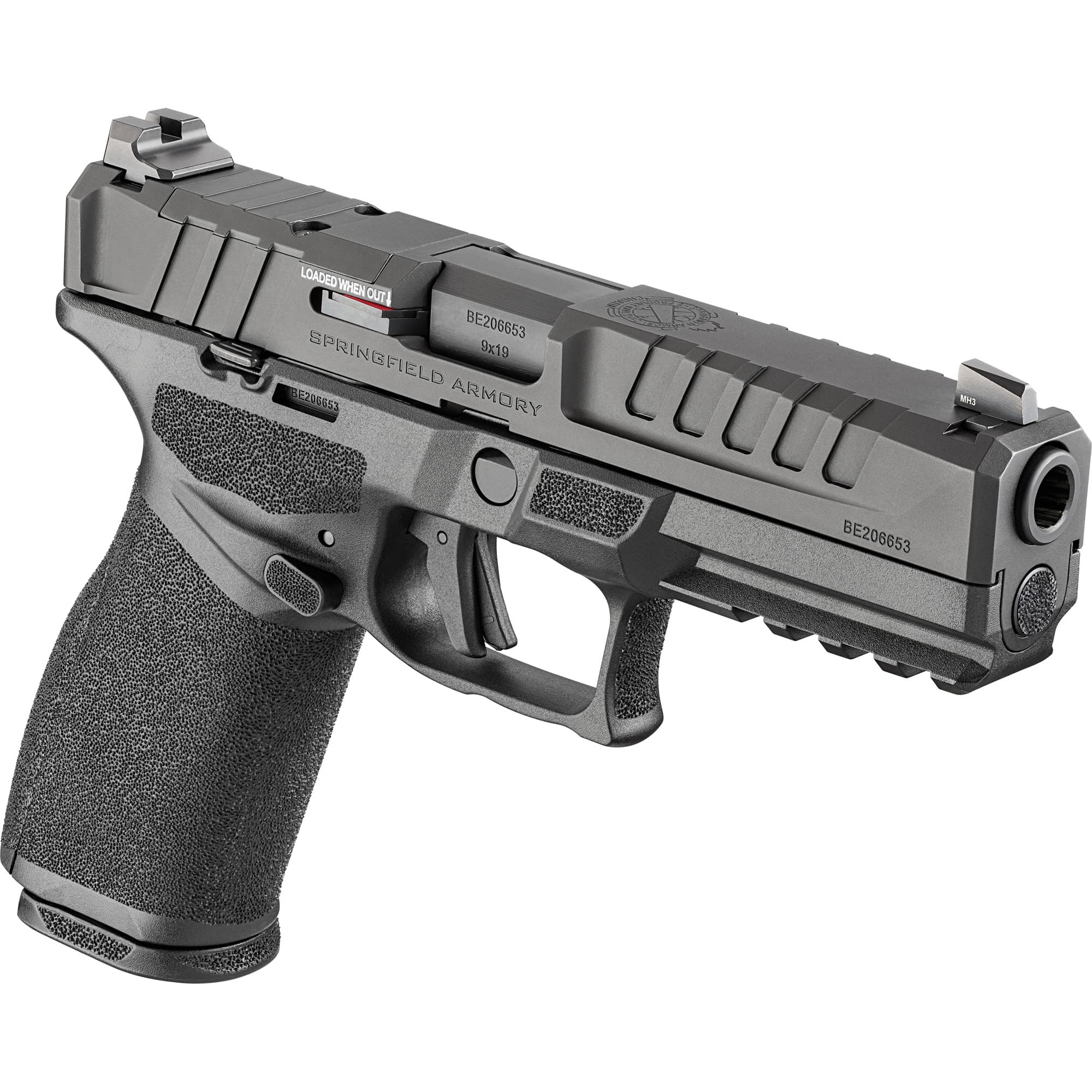 Springfield Armory EC9459BCAU Echelon *CA Compliant Full Size 9mm Luger 10+1 4.50" Black Melonite Barrel & Steel Optic Ready/Serrated Slide, Black Polymer Frame w/Picatinny Rail, Textured Grip