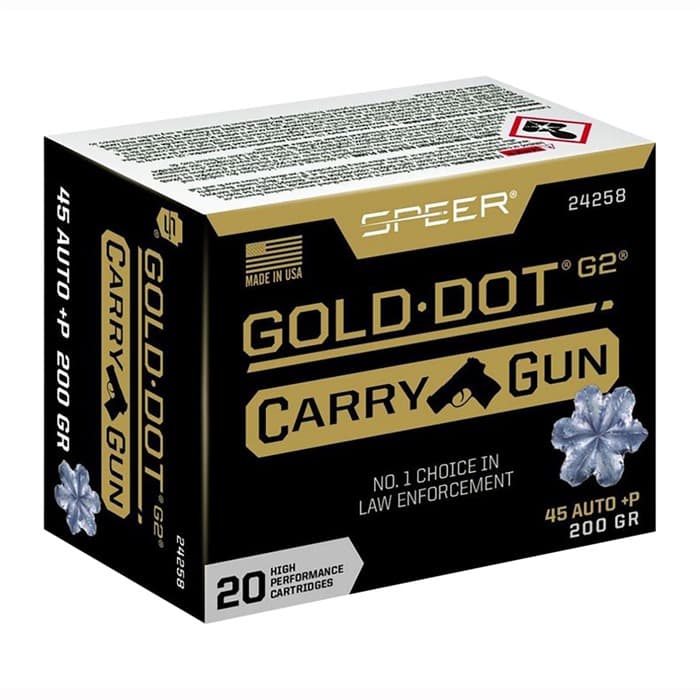 Speer Gold Dot Carry Gun 45 Auto +P 200 gr Jacketed Hollow Point 200-Round Case