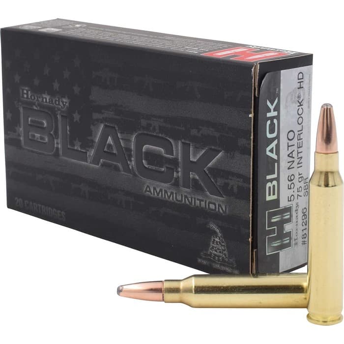 Hornady Black 5.56 NATO 75gr InterLock HD SBR 200ct Case