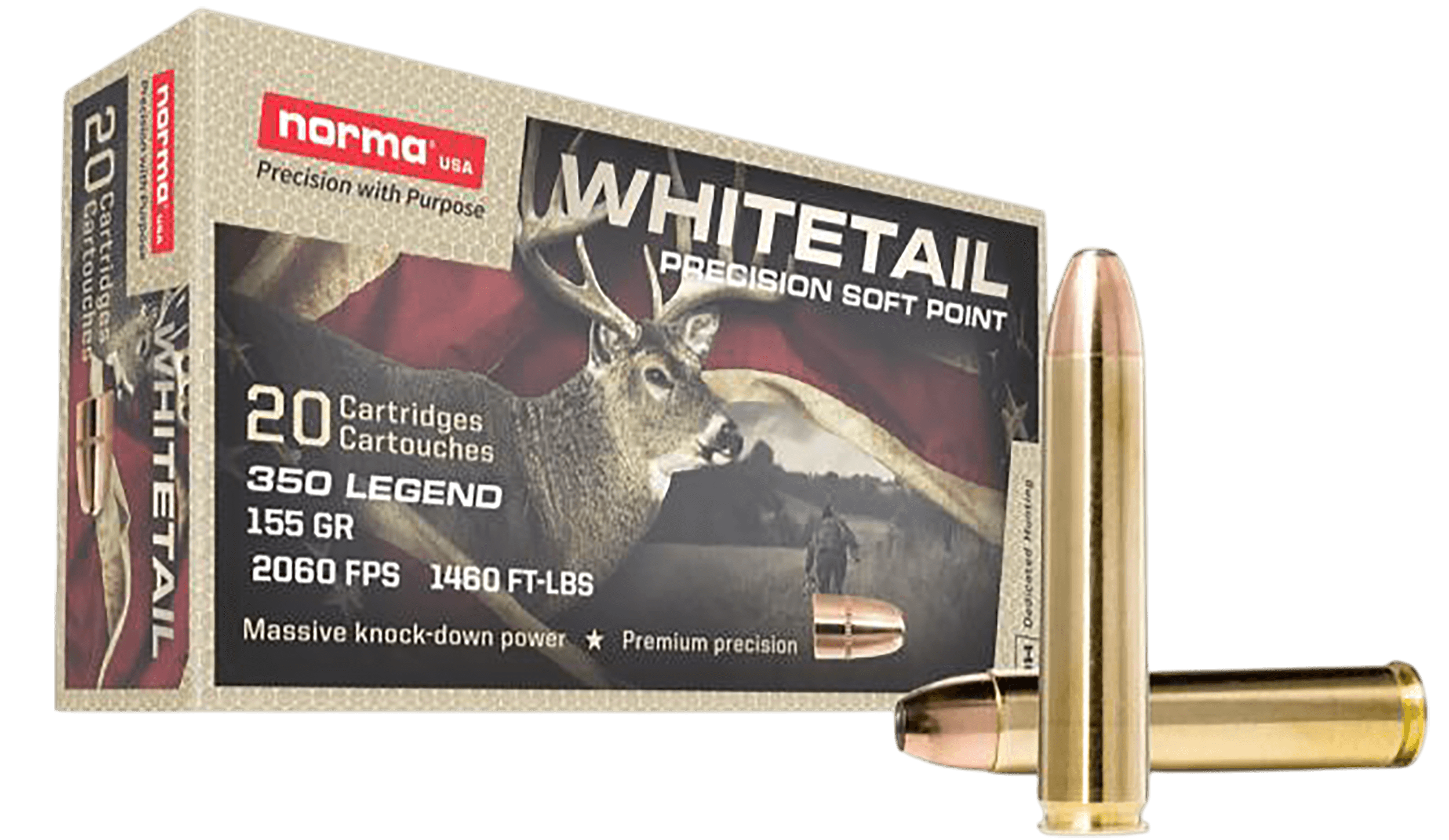 Norma Whitetail 350 Legend 155gr SP 20ct Box