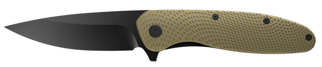 Outdoor Edge VD1C Viddux 3.15" Folding Drop Point Plain Black Oxide 4Cr14MoV Blade Green Glass-Filled Nylon Handle