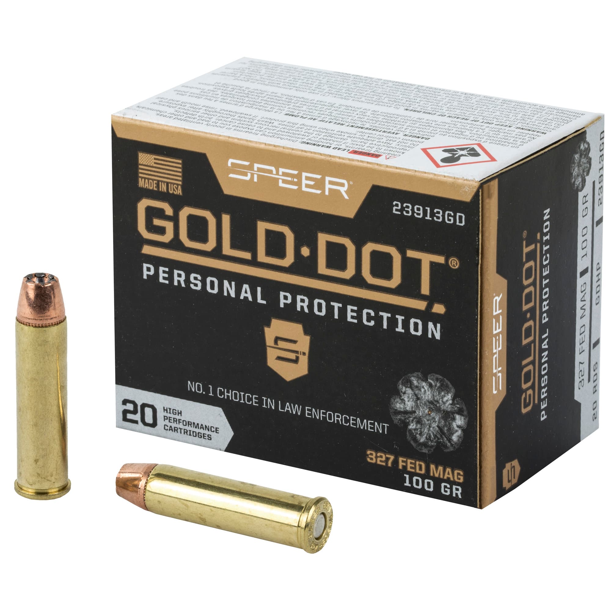 Speer Gold Dot 327 Federal Magnum Hollow Point 100 Grain 20 Rounds