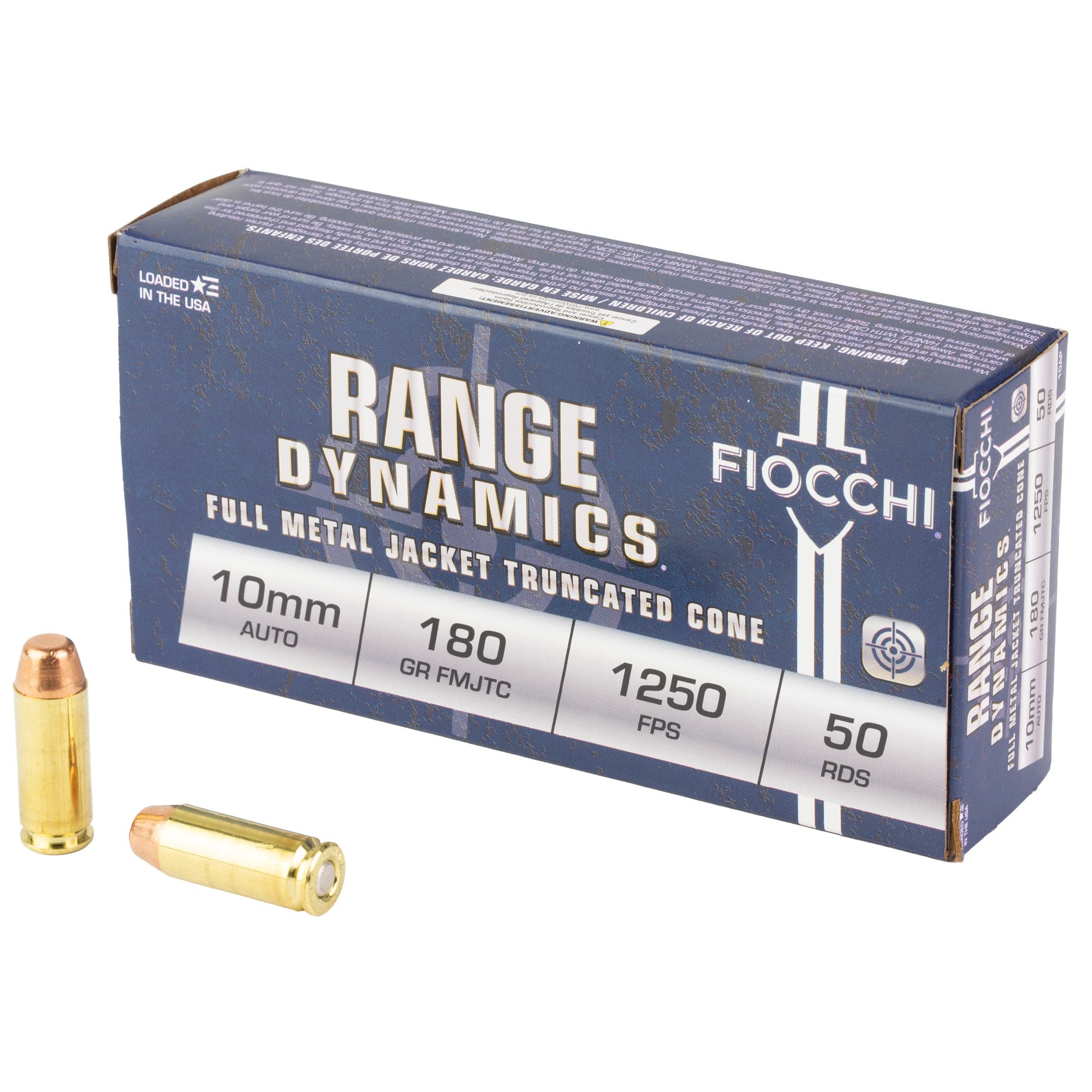 Fiocchi Range Dynamics 10mm Auto Full Metal Jacket Tc 180 Grain 50 Rounds