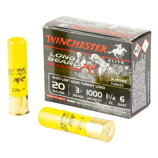 Winchester Long Beard XR Shot Lok Load 20 Gauge Lead One and a Quarter Ounce Six Shot 10 Rounds