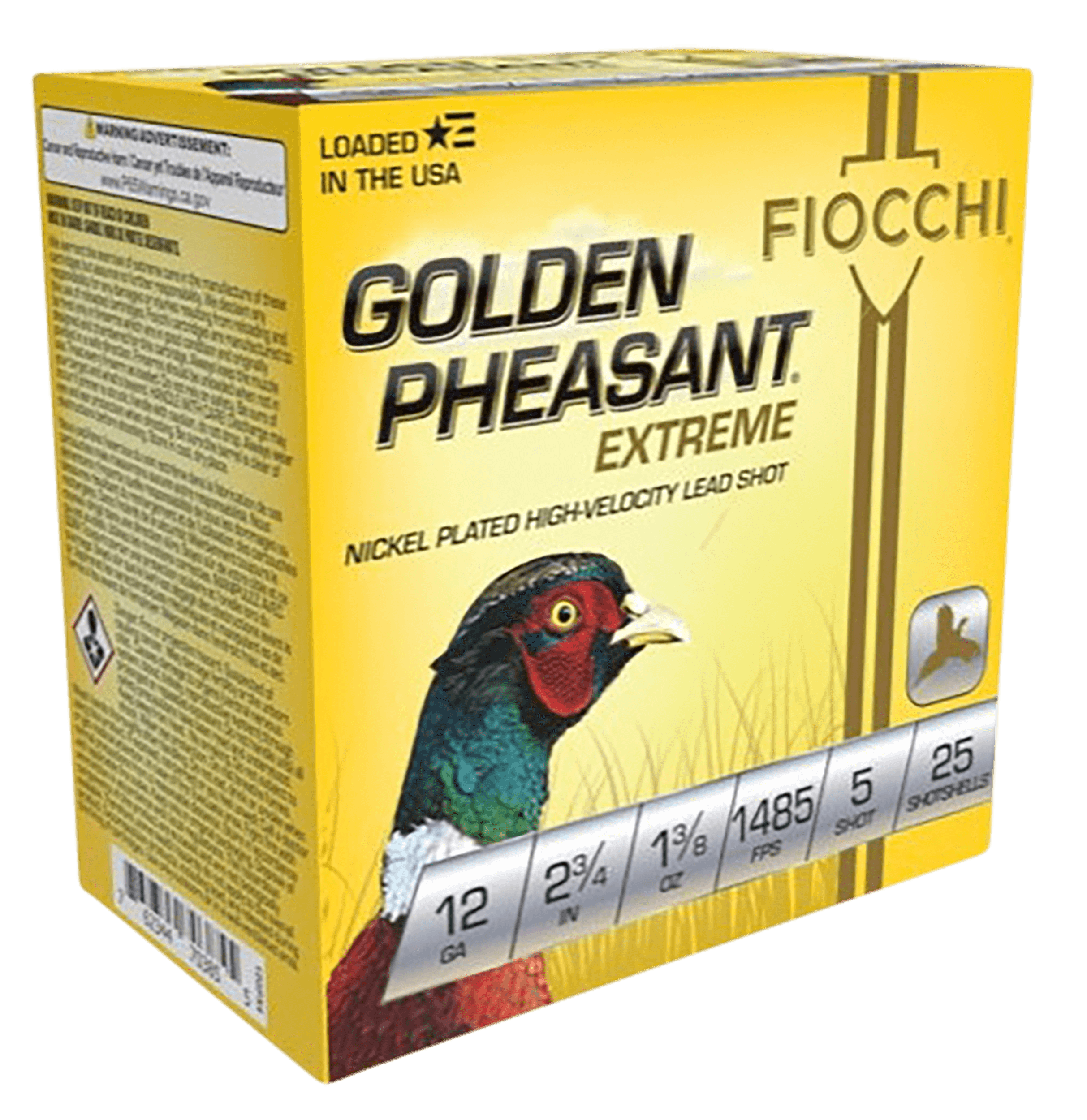 Fiocchi Golden Pheasant 12 Gauge Shot 1-3/8 oz 5 Shot 25 Rounds