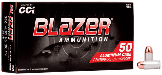 CCI Blazer Pistol Ammo 380 ACP 95 gr. Total Metal Jacket 50 rd.