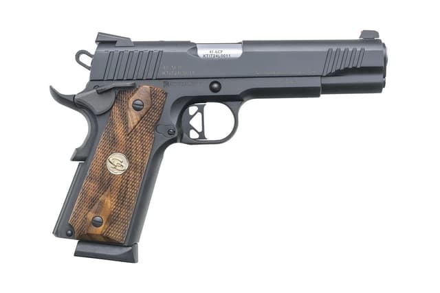 Charles Daly 440211 Superior 45 ACP 10+1 5" Stainless Steel Barrel, Black Serrated Steel Slide, Black Steel Frame w/Beavertail, Walnut Diamond Checkered Grip