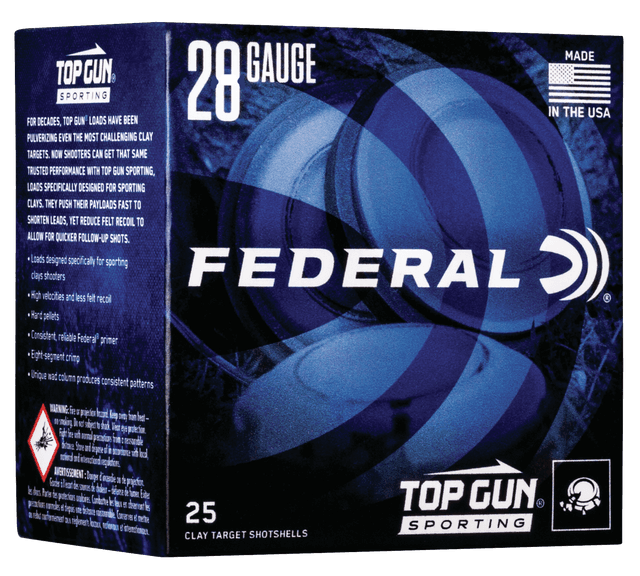 Federal, Top Gun Sporting, 28 Gauge, Shot, 3/4 oz, 25 Rounds