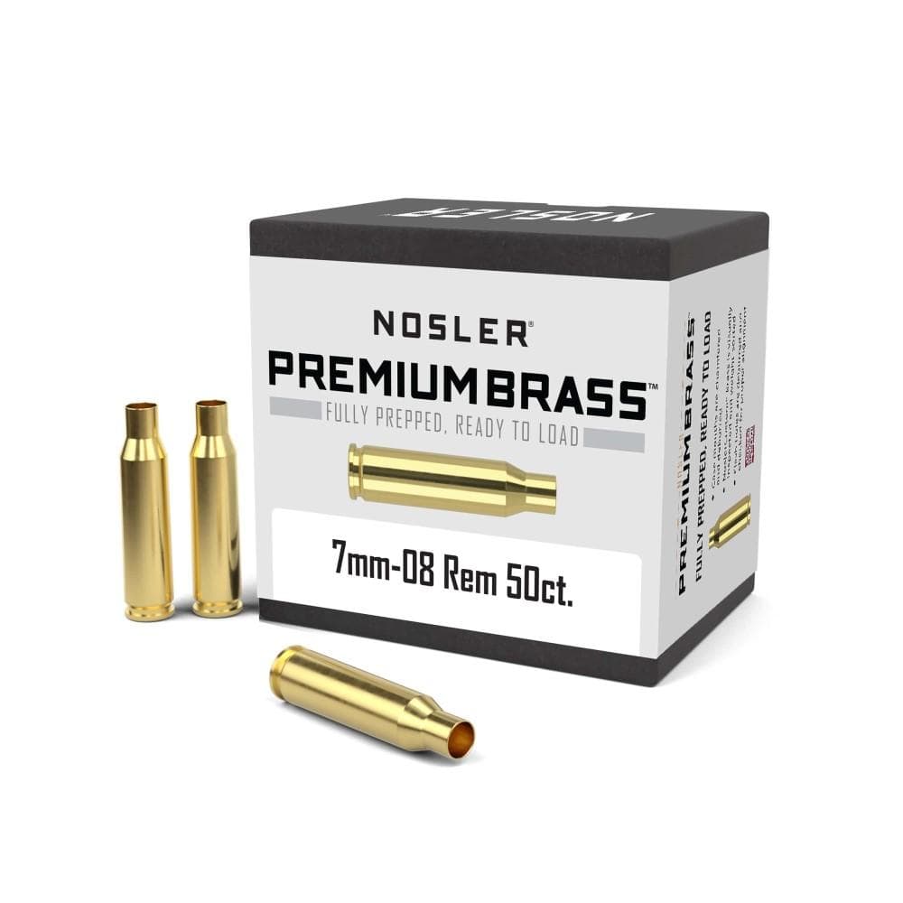 Nosler Unprimed Brass Rifle Cartridge Cases 50 Per Box 7mm-08