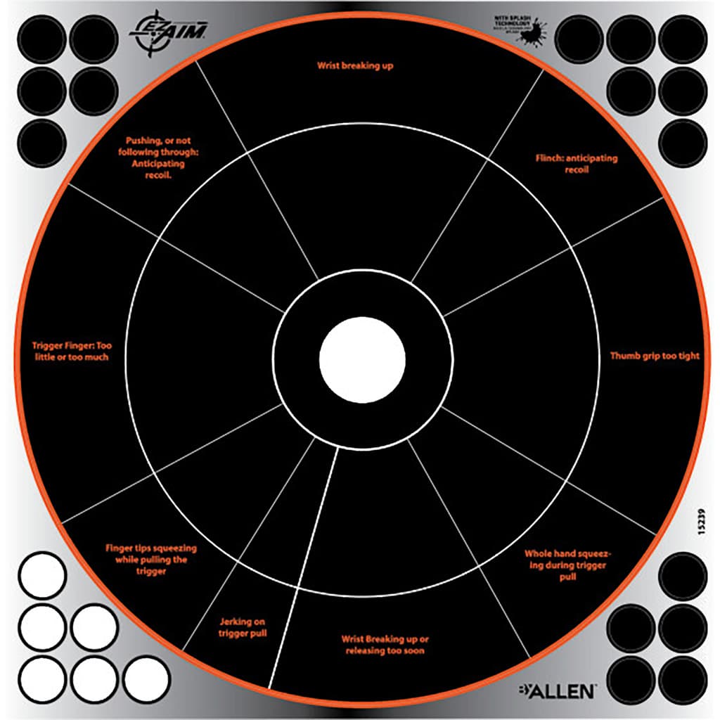 EzAim Reflective Handgun Trainer Adhesive Target 12x12 4 pk.