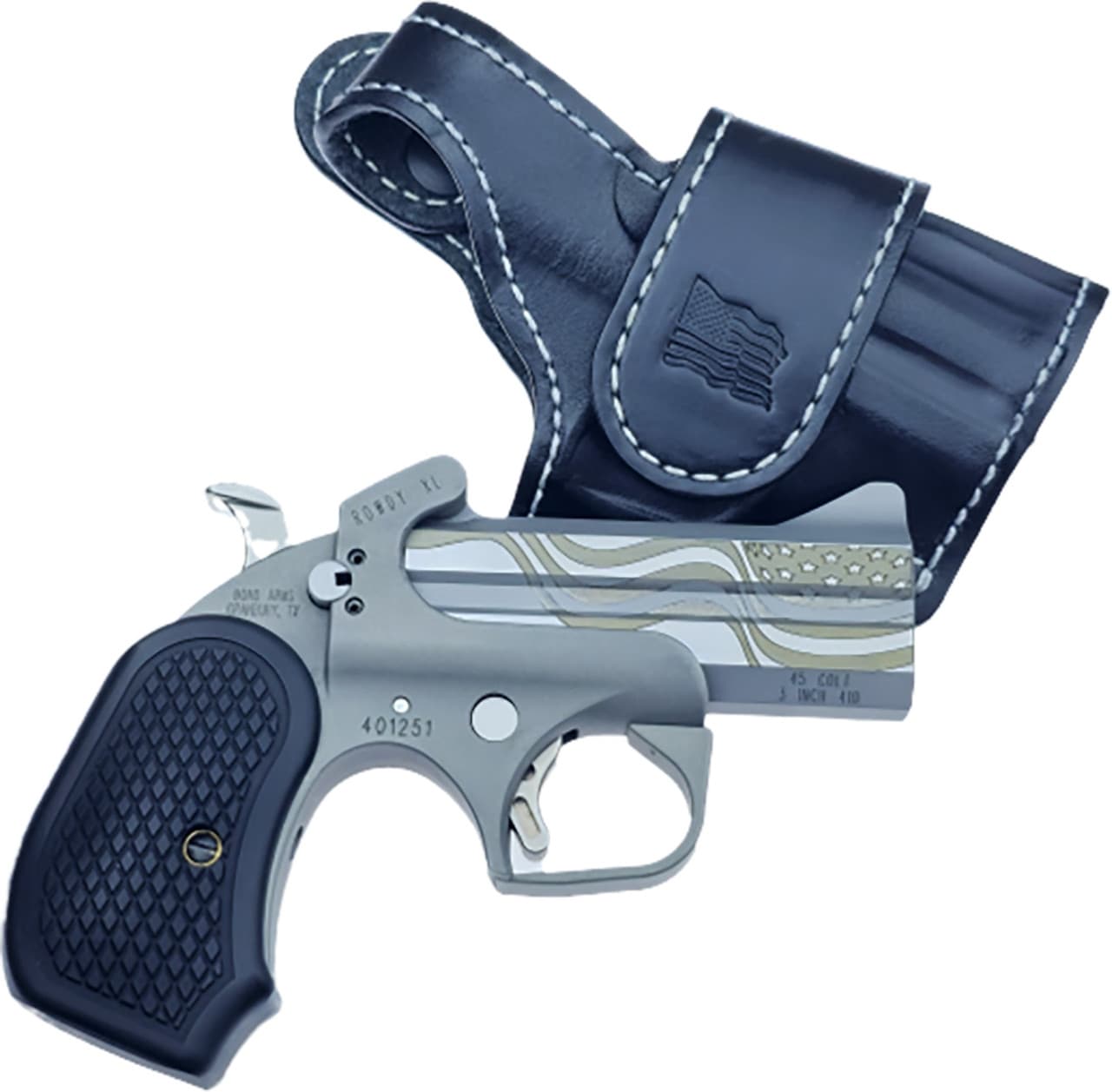 Bond Arms Rowdy XL Flag Package Handgun .45 LC/.410 2rd Capacity 3.5" Barrel with Holster