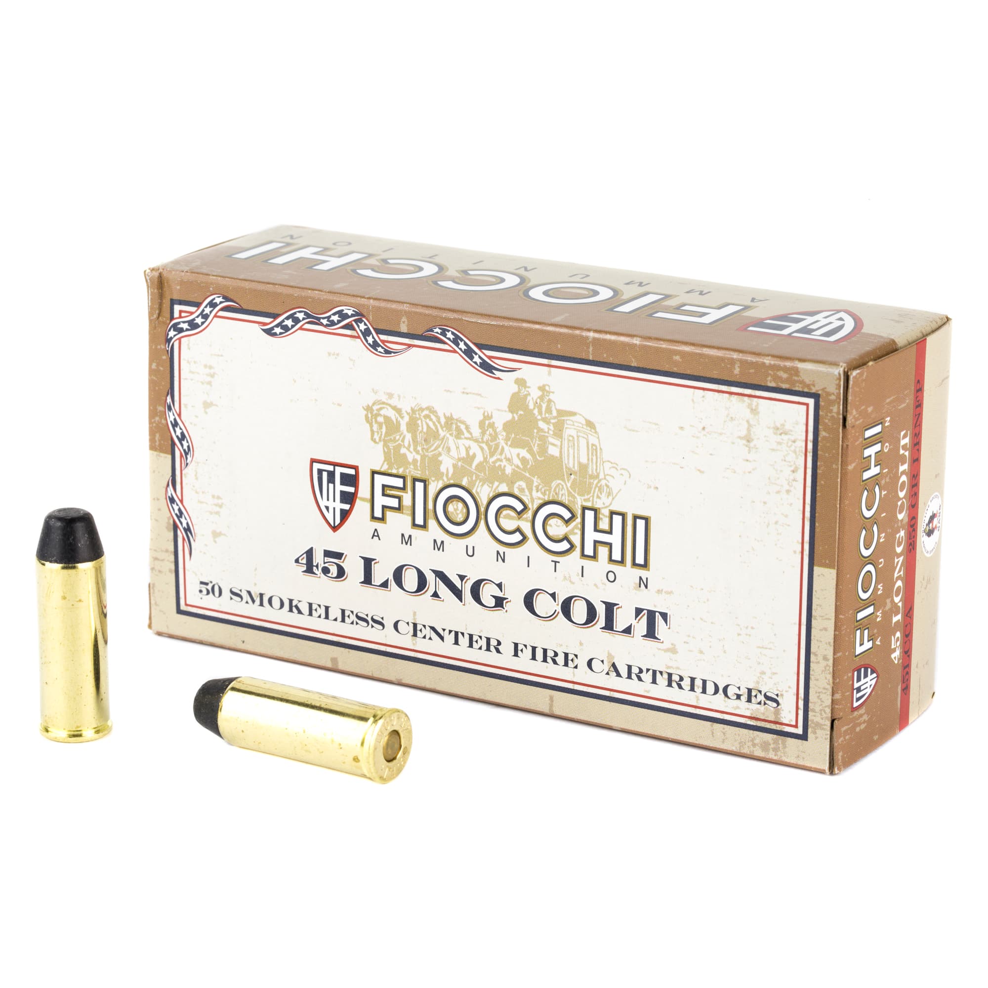 Fiocchi Cowboy Action Centerfire Rifle Ammo 45 Colt 250 gr. LRNFP 50 rd.