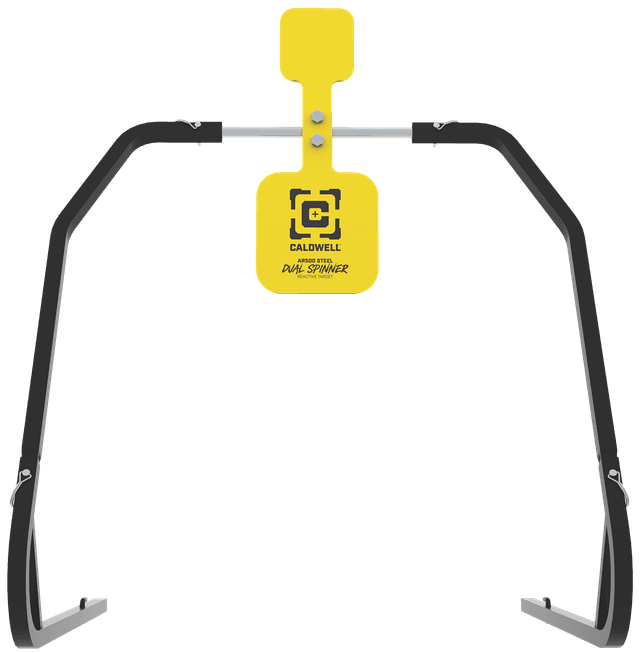 Caldwell 1196226 Daul Spinner Yellow AR500 Steel 3/8" Thick Standing Target Includes 5" & 8" Plates