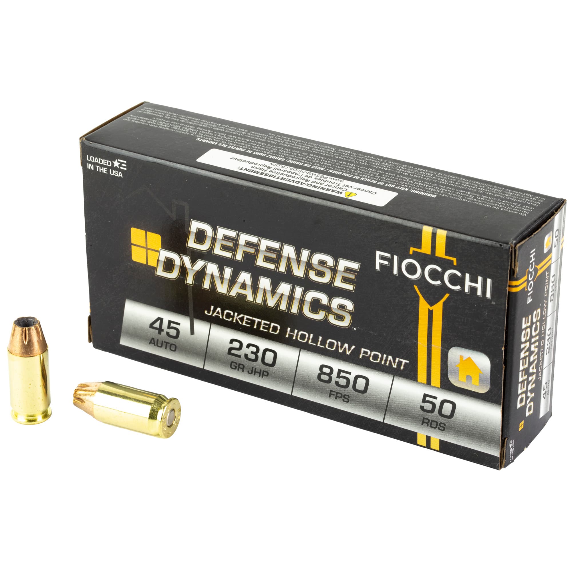 Fiocchi Defense Dynamics 45 ACP Jacketed Hollow Point 230 Grain 50 Rounds