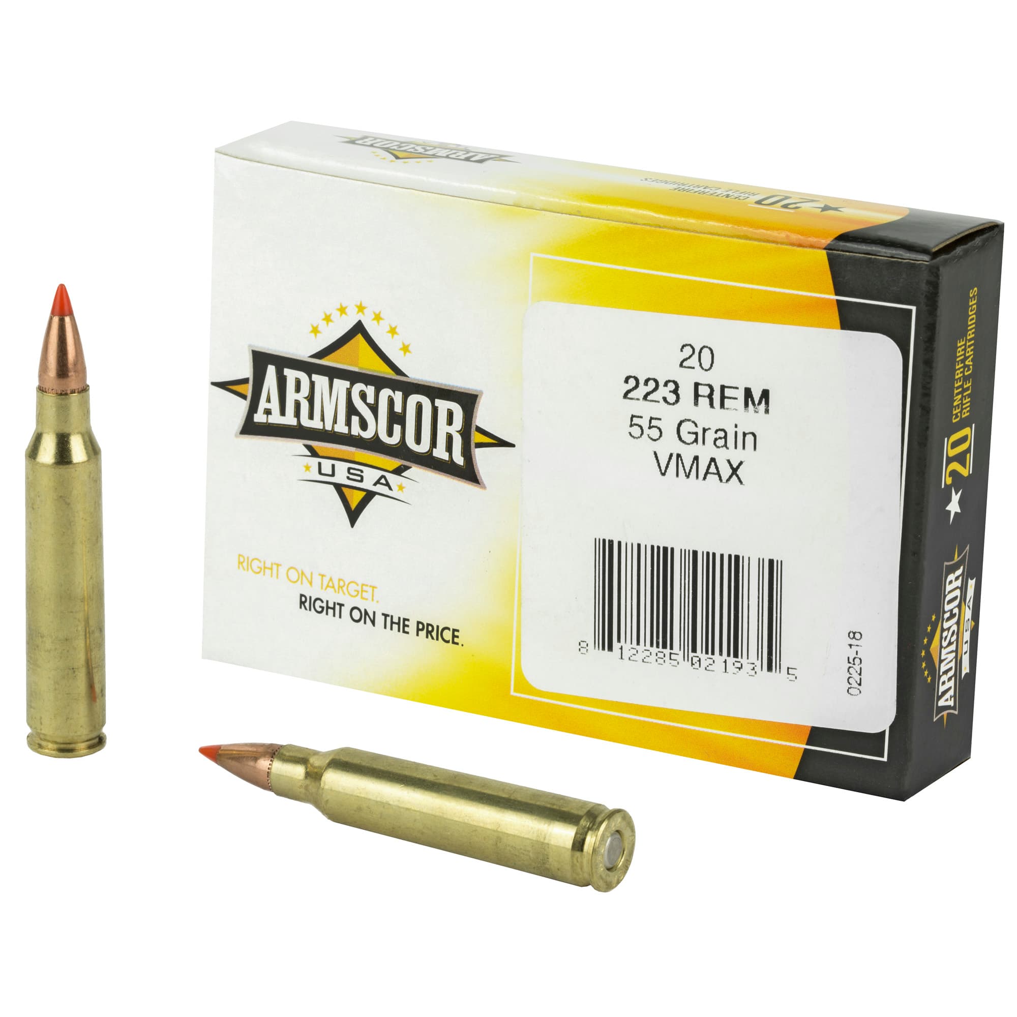 Armscor Target Rifle Ammo 223 Remington VMAX 55 Grain 20 Rounds