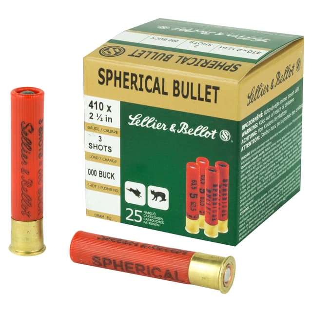 Sellier & Bellot SB410A Caliber 410 Bore Buckshot 1/2 oz 000 Buck 25 Rounds